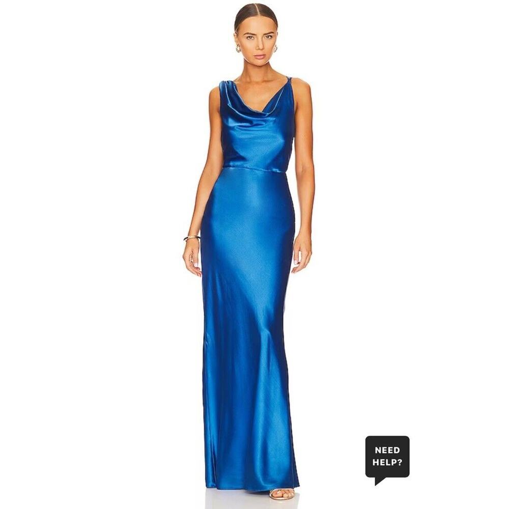 Veronica Beard Royal Blue Satin Gown